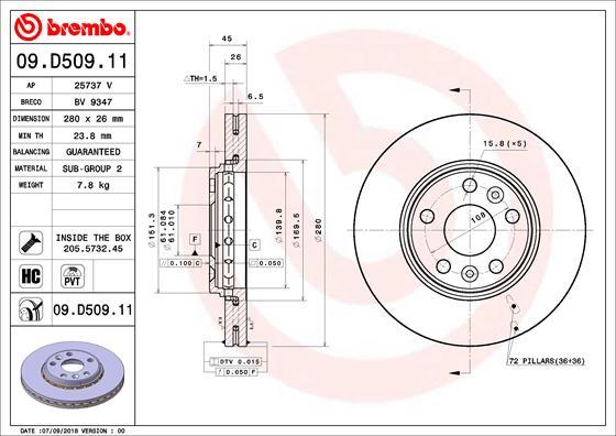 AP 25737V - Тормозной диск autospares.lv