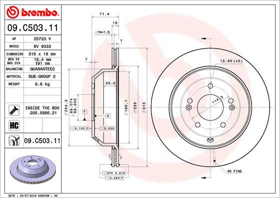 AP 25723 V - Тормозной диск autospares.lv