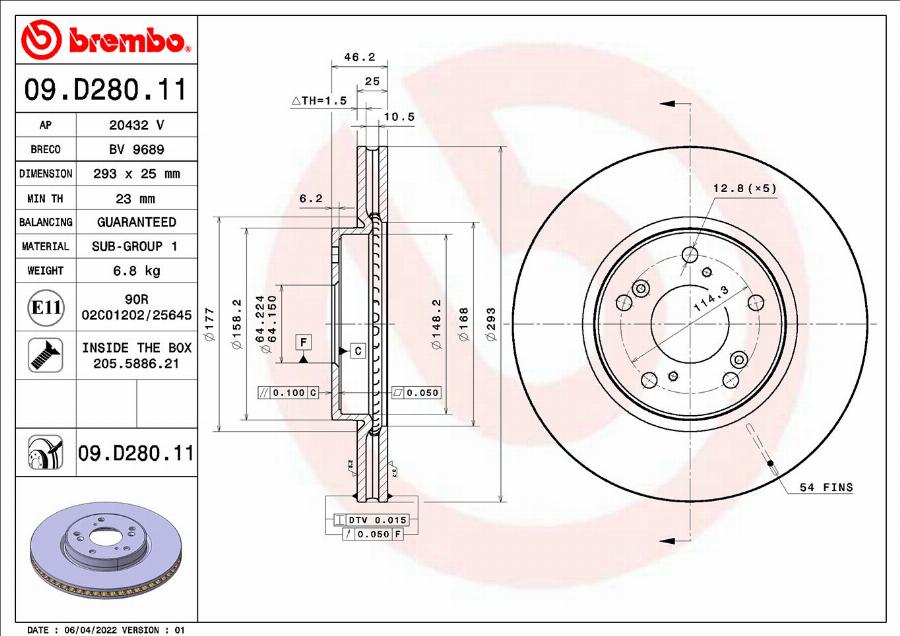 AP 20432 V - Тормозной диск autospares.lv