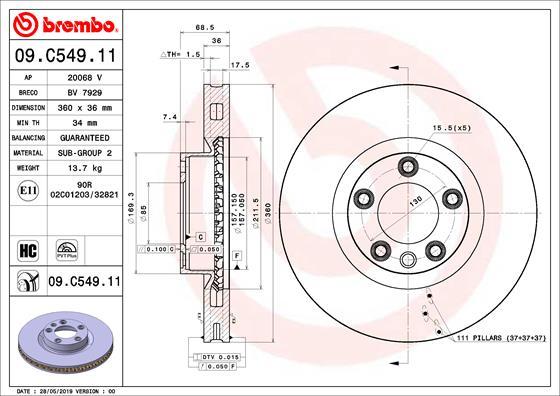 AP 20068V - Тормозной диск autospares.lv