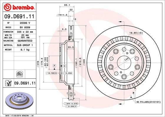 AP 20086 V - Тормозной диск autospares.lv