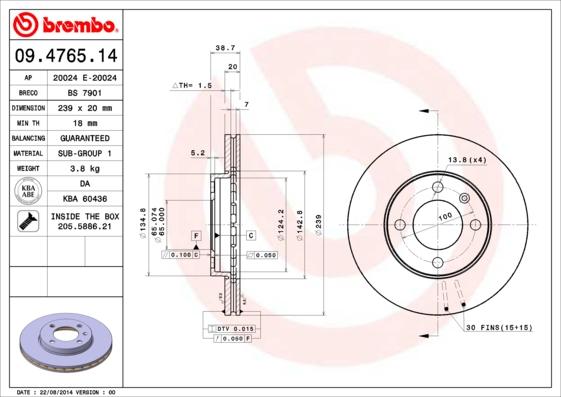 AP 20024 E - Тормозной диск autospares.lv