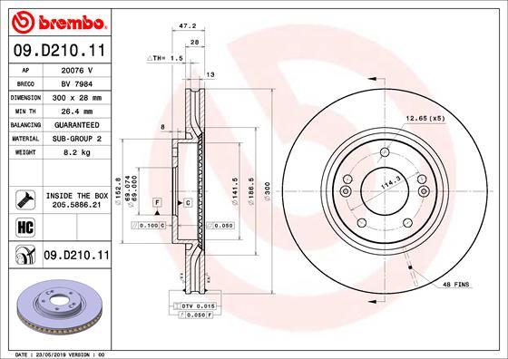 AP 20076V - Тормозной диск autospares.lv