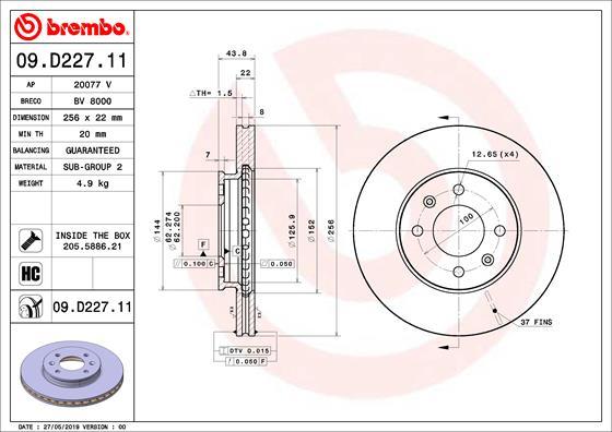 AP 20077 V - Тормозной диск autospares.lv