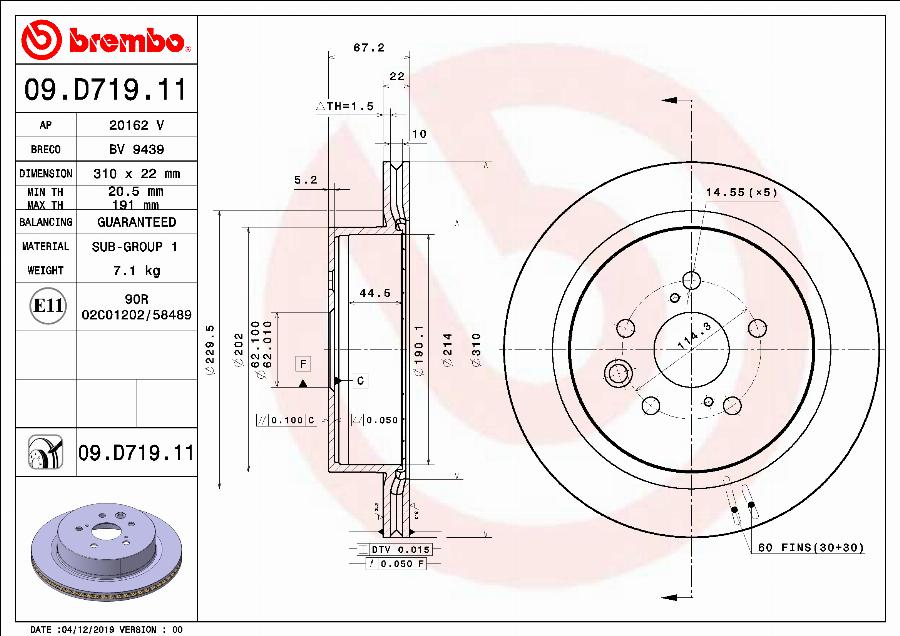 AP 20162 V - Тормозной диск autospares.lv