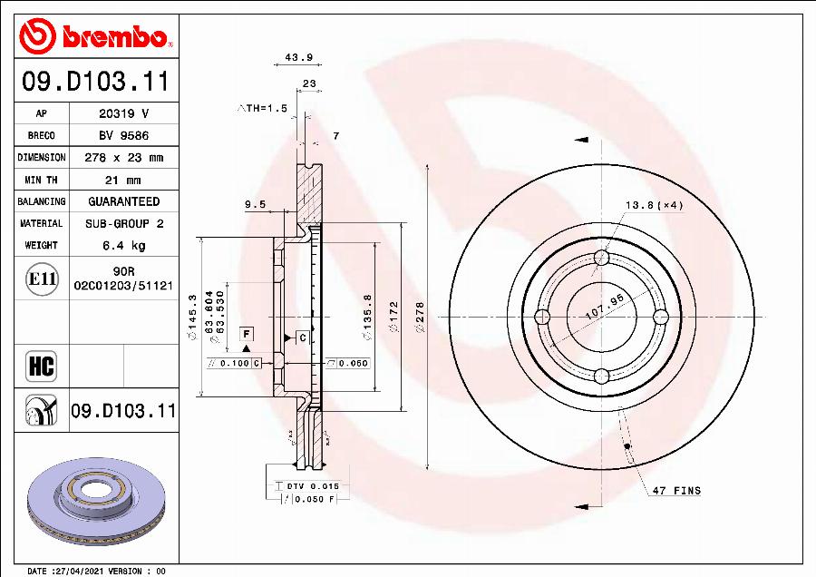 AP 20319 V - Тормозной диск autospares.lv