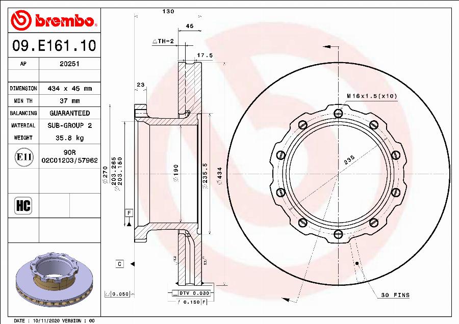 AP 20251 - Тормозной диск autospares.lv