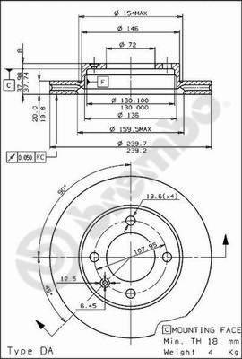 AP 20206 - Тормозной диск autospares.lv