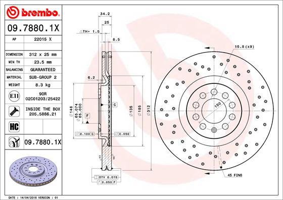 AP 22015 X - Тормозной диск autospares.lv