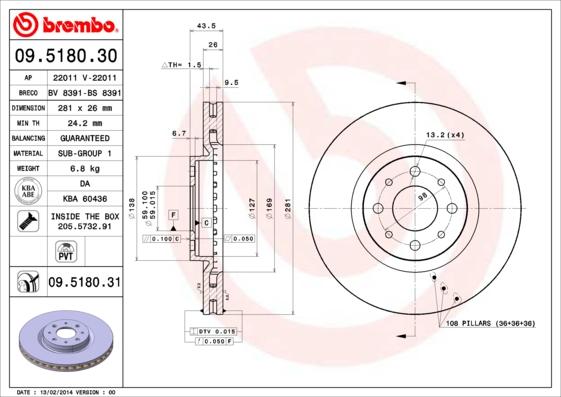 AP 22011 - Тормозной диск autospares.lv