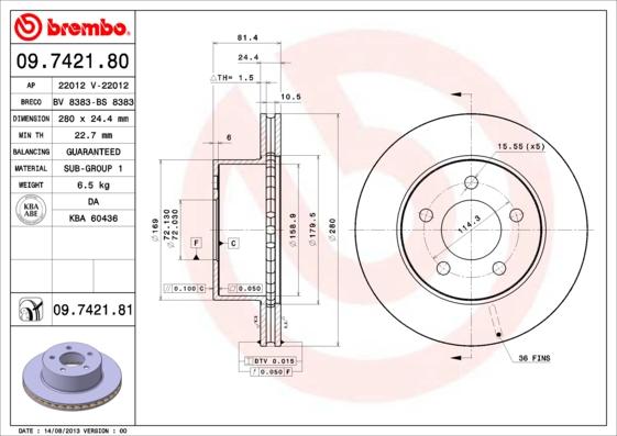 AP 22012 - Тормозной диск autospares.lv