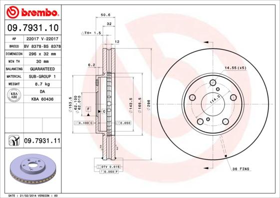 AP 22017 - Тормозной диск autospares.lv