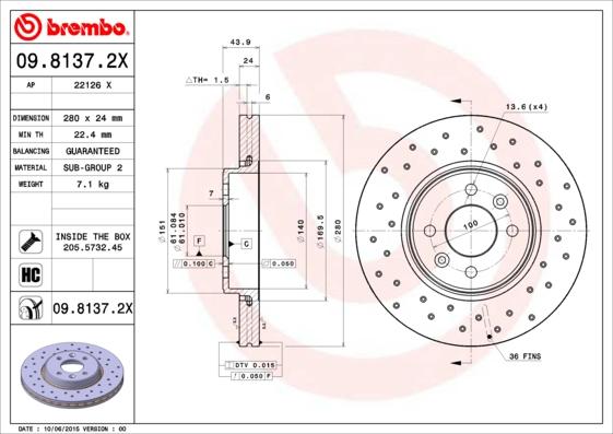 AP 22126 X - Тормозной диск autospares.lv