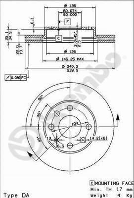 AP X 24221 - Тормозной диск autospares.lv