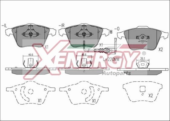 AP XENERGY X40860 - Тормозные колодки, дисковые, комплект autospares.lv