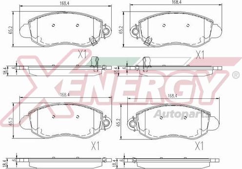 AP XENERGY X40771 - Тормозные колодки, дисковые, комплект autospares.lv