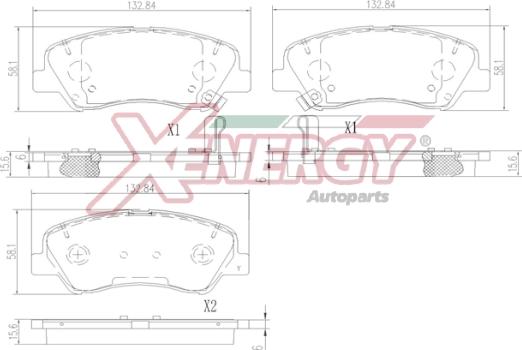 AP XENERGY X41405 - Тормозные колодки, дисковые, комплект autospares.lv