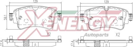 AP XENERGY X41403 - Тормозные колодки, дисковые, комплект autospares.lv