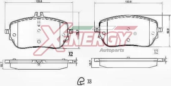 AP XENERGY X41419 - Тормозные колодки, дисковые, комплект autospares.lv