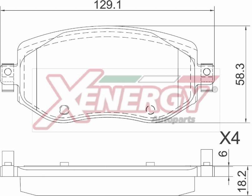 AP XENERGY X41414 - Тормозные колодки, дисковые, комплект autospares.lv