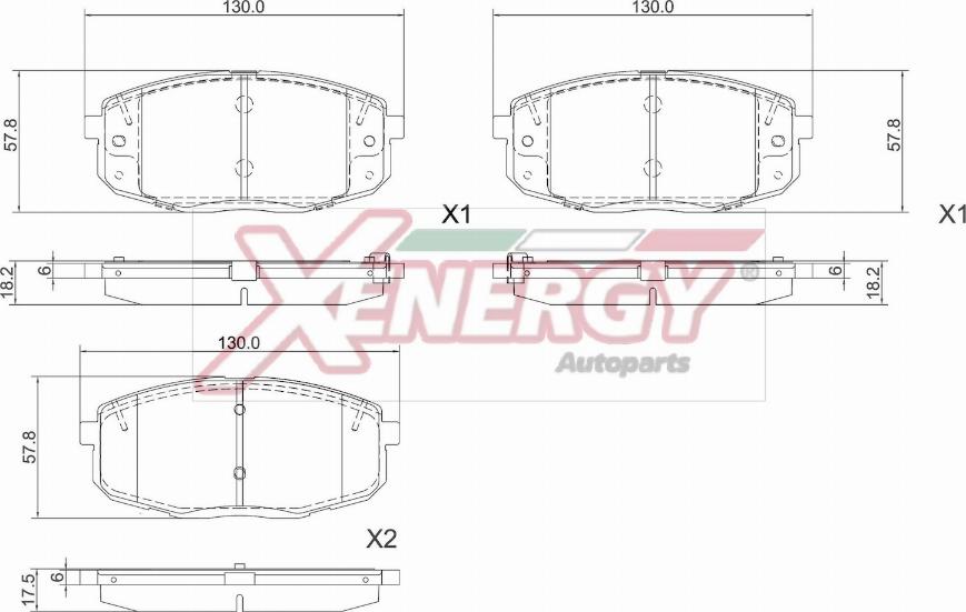 AP XENERGY X41415 - Тормозные колодки, дисковые, комплект autospares.lv