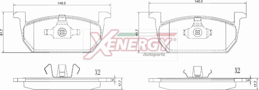 AP XENERGY X41416 - Тормозные колодки, дисковые, комплект autospares.lv