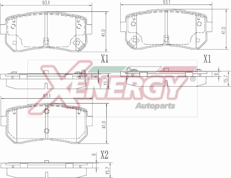 AP XENERGY X41411 - Тормозные колодки, дисковые, комплект autospares.lv