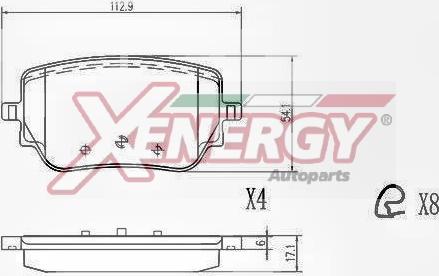 AP XENERGY X41418 - Тормозные колодки, дисковые, комплект autospares.lv