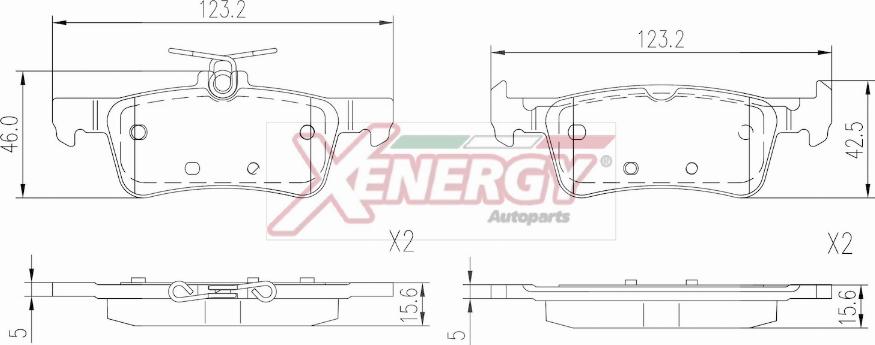 AP XENERGY X41412 - Тормозные колодки, дисковые, комплект autospares.lv