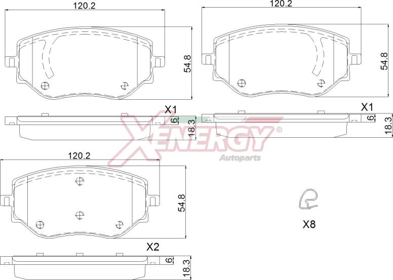 AP XENERGY X41424 - Тормозные колодки, дисковые, комплект autospares.lv