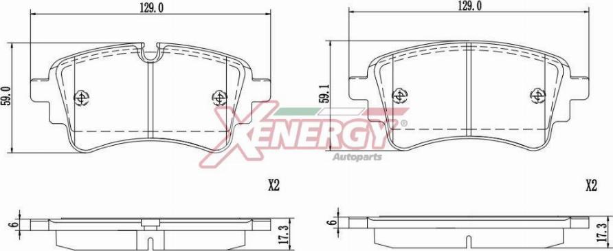 AP XENERGY X41425 - Тормозные колодки, дисковые, комплект autospares.lv