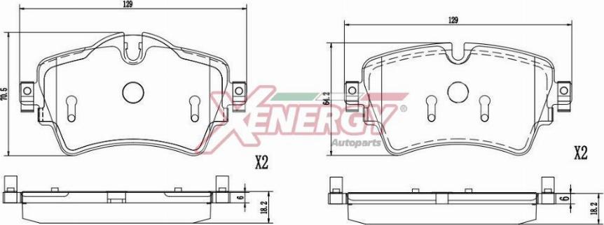 AP XENERGY X41427 - Тормозные колодки, дисковые, комплект autospares.lv