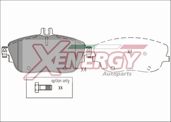 AP XENERGY X41195 - Тормозные колодки, дисковые, комплект autospares.lv