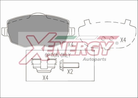 AP XENERGY X41196 - Тормозные колодки, дисковые, комплект autospares.lv