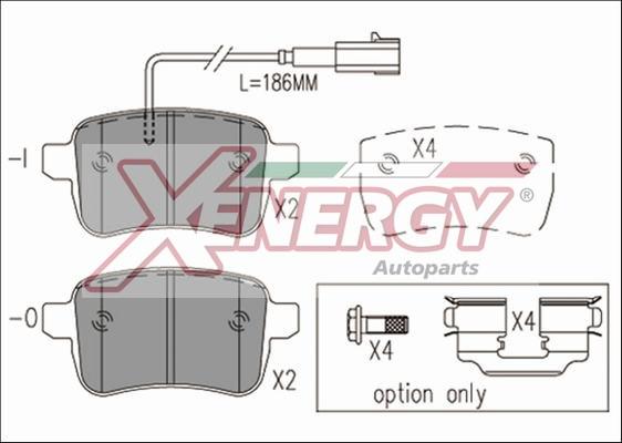 AP XENERGY X41165 - Тормозные колодки, дисковые, комплект autospares.lv