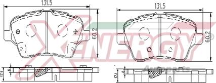 AP XENERGY X41395 - Тормозные колодки, дисковые, комплект autospares.lv