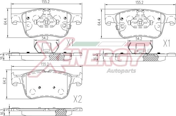 AP XENERGY X41396 - Тормозные колодки, дисковые, комплект autospares.lv