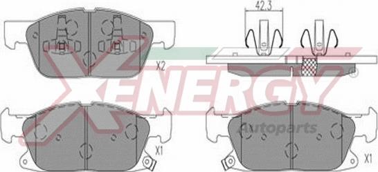 AP XENERGY X41349 - Тормозные колодки, дисковые, комплект autospares.lv