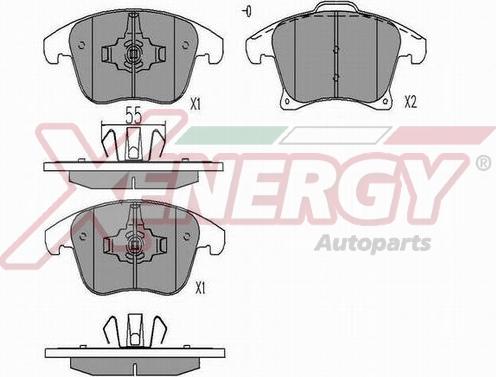 AP XENERGY X41343 - Тормозные колодки, дисковые, комплект autospares.lv