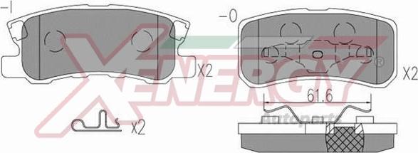 AP XENERGY X41304 - Тормозные колодки, дисковые, комплект autospares.lv