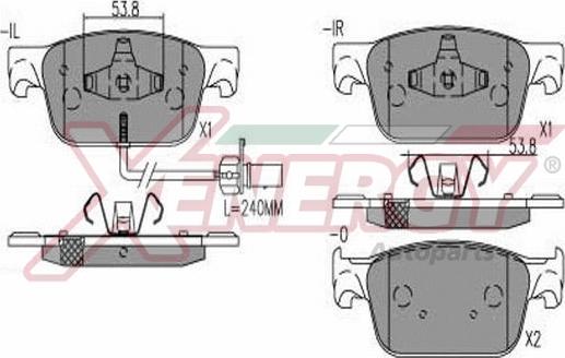 AP XENERGY X41305 - Тормозные колодки, дисковые, комплект autospares.lv