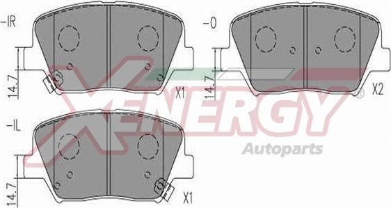 AP XENERGY X41300 - Тормозные колодки, дисковые, комплект autospares.lv