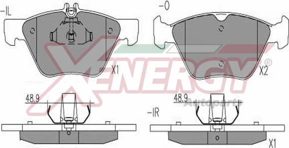 AP XENERGY X41308 - Тормозные колодки, дисковые, комплект autospares.lv