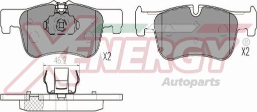 AP XENERGY X41389 - Тормозные колодки, дисковые, комплект autospares.lv