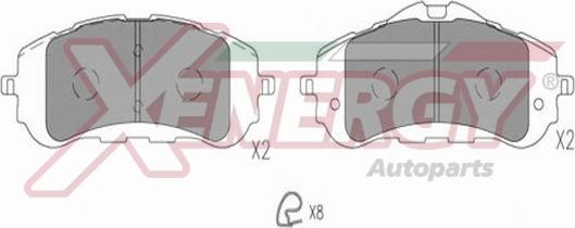 AP XENERGY X41385 - Тормозные колодки, дисковые, комплект autospares.lv