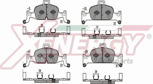 AP XENERGY X41387 - Тормозные колодки, дисковые, комплект autospares.lv