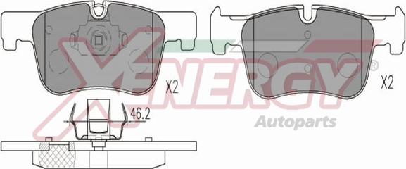 AP XENERGY X41329 - Тормозные колодки, дисковые, комплект autospares.lv