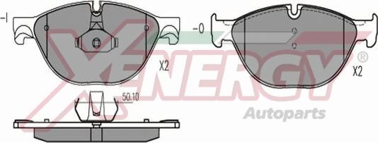 AP XENERGY X41326 - Тормозные колодки, дисковые, комплект autospares.lv