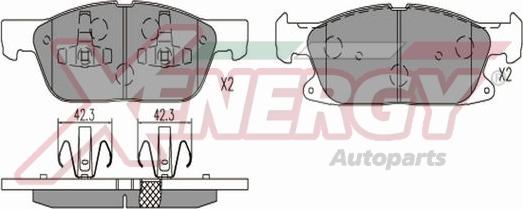 AP XENERGY X41374 - Тормозные колодки, дисковые, комплект autospares.lv