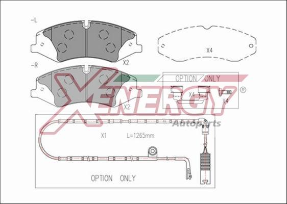 AP XENERGY X41258 - Тормозные колодки, дисковые, комплект autospares.lv